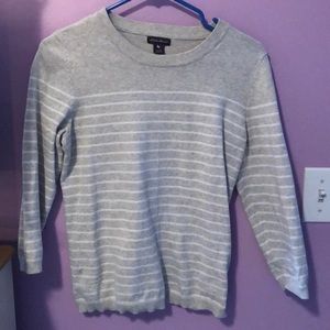 Light Grey, white stripe sweater!